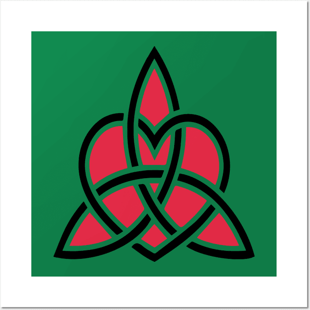 Triquetra Celtic Knot With Heart Symbol Wall Art by taiche